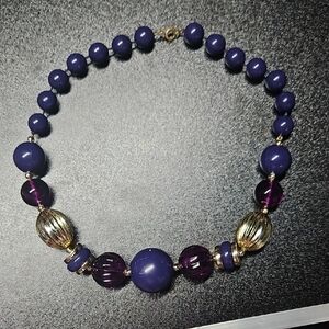 🟢Elegant Purple and Gold Beaded Necklace🟢
